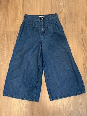 We The Free Double Yoke Wide Leg Cropped Jeans